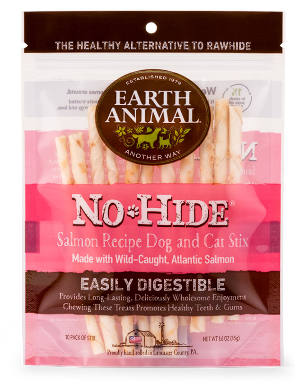 Earth Animal No Hide Salmon Stix Dog Treats, 10 Pack