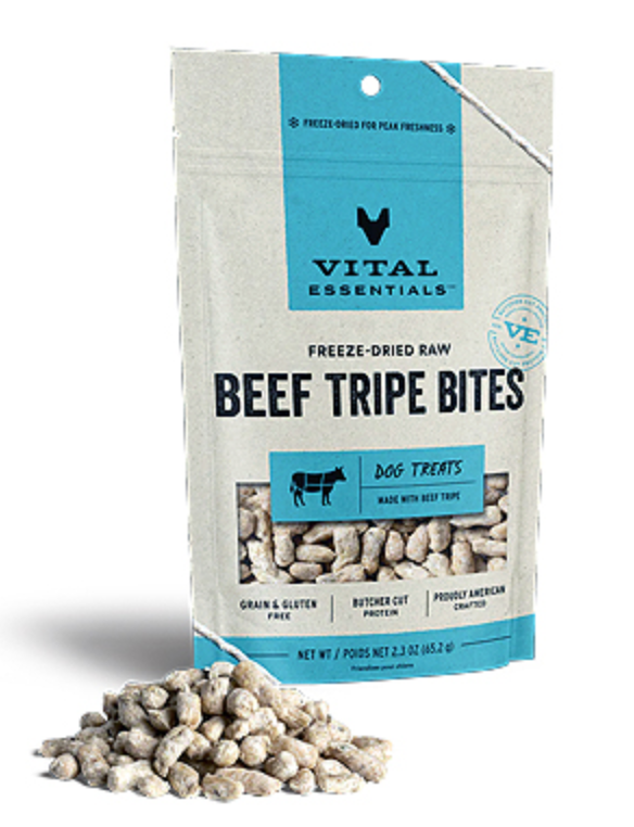 Vital Essentials Dog Freeze-Dried Treat Beef Tripe 2.3oz.