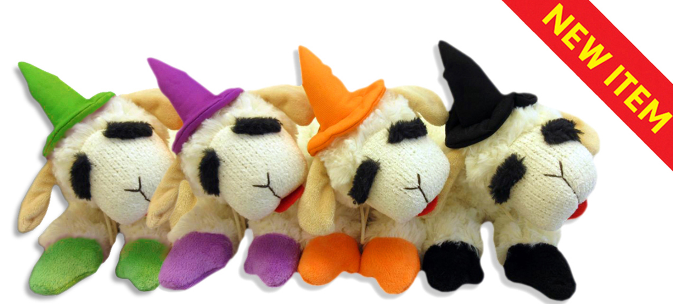Multipet Halloween Lamb Chop Witch Assorted Colors 10.5"